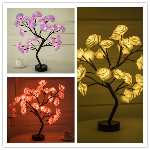 Rose Flower Lamp USB Operated LED Table Lamp