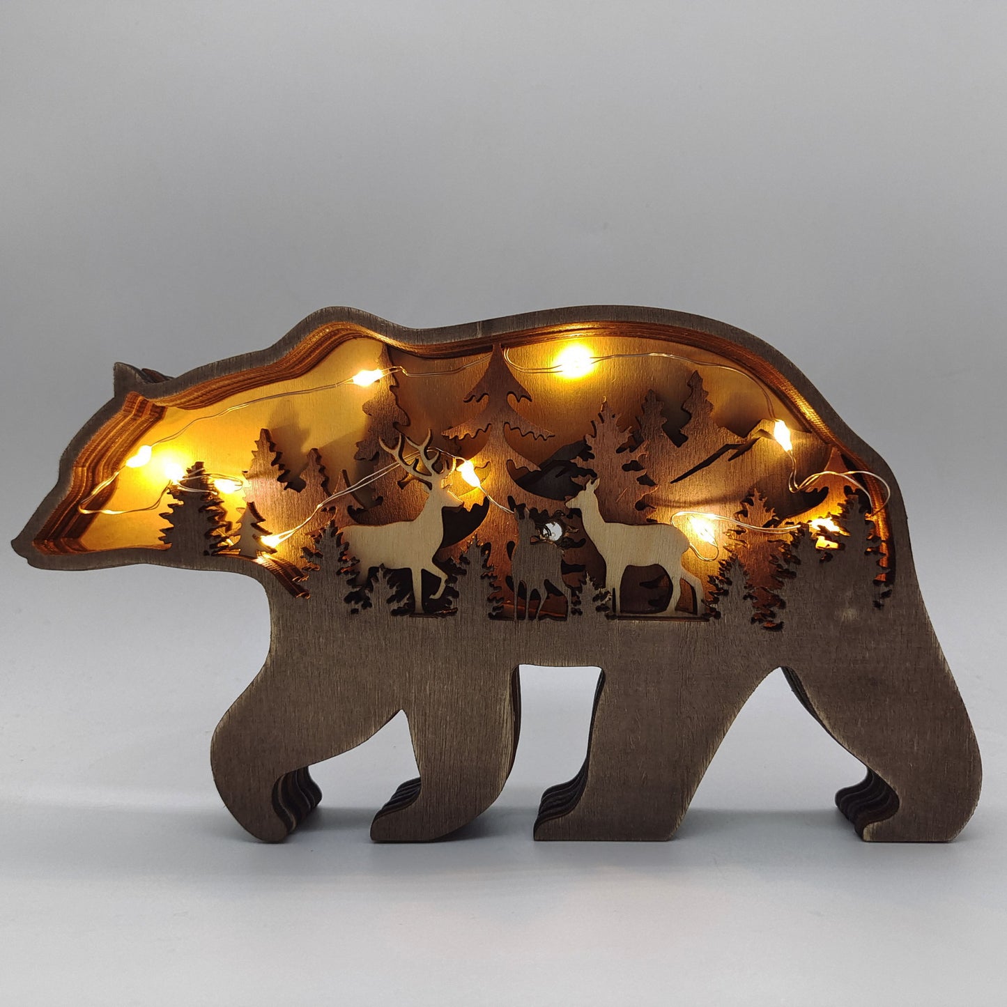 Christmas Decoration Wooden Animal Handcraft  Carving