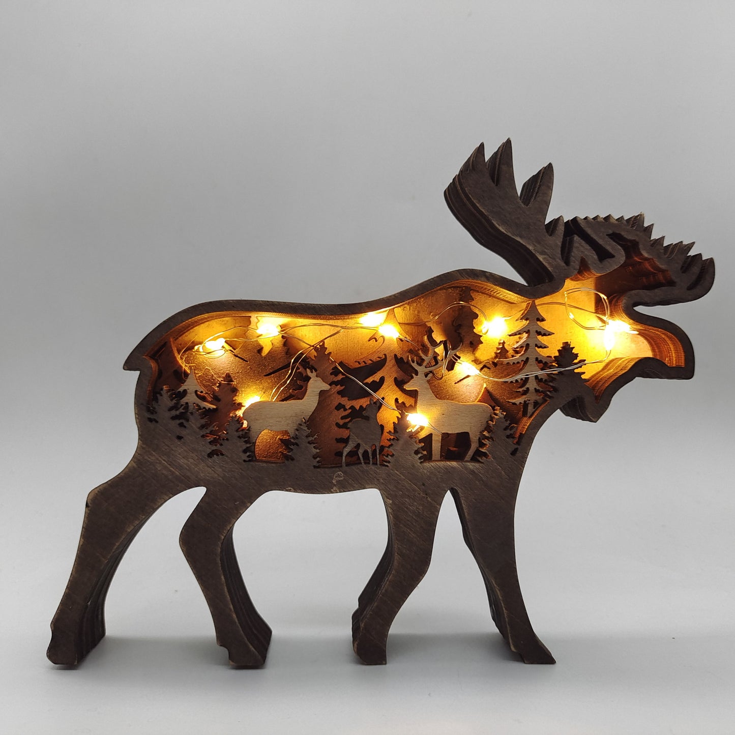 Christmas Decoration Wooden Animal Handcraft  Carving