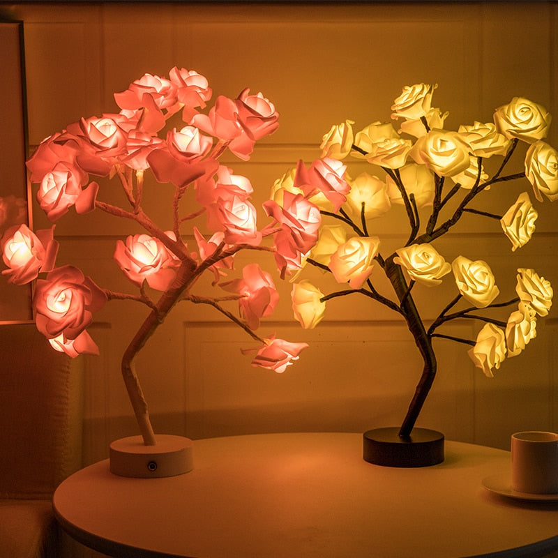 Rose Flower Lamp USB Operated LED Table Lamp