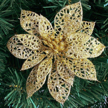 Golden Christmas Glitter Flower