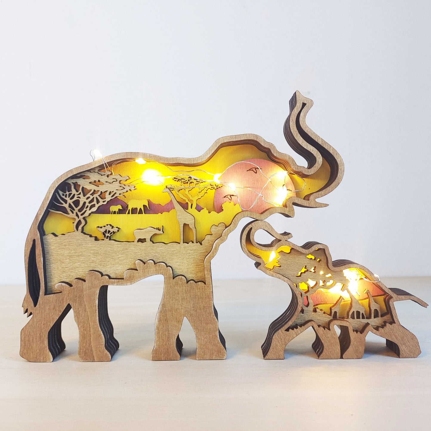 Christmas Decoration Wooden Animal Handcraft  Carving