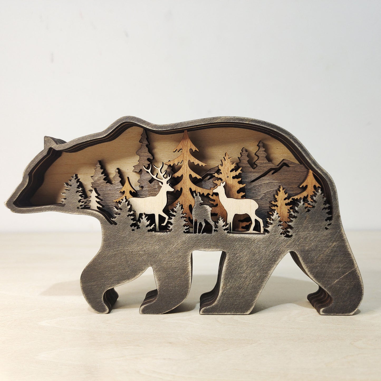 Christmas Decoration Wooden Animal Handcraft  Carving